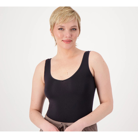 A586581 ANYBODY Intimates Reversible Neckline Tank Black L - Picture 4 of 5